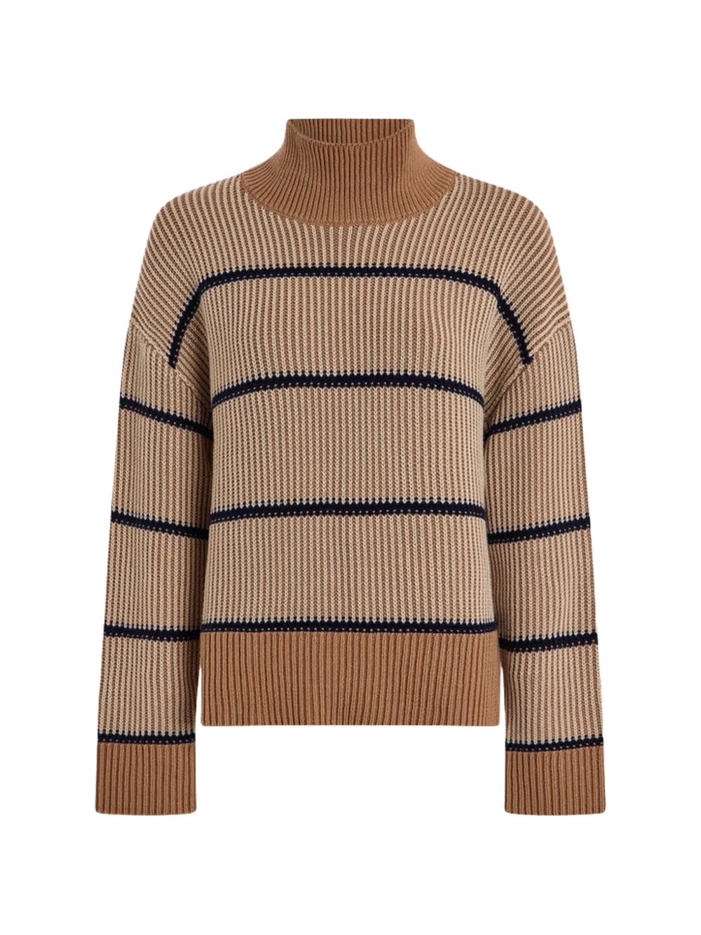 Varley Holland striped ribbed-knit sweater - Marron Varley Holland striped ribbed-knit sweater - Marron
