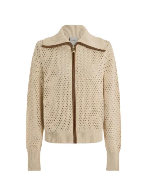 Varley Paula open-knit zip-up cardigan