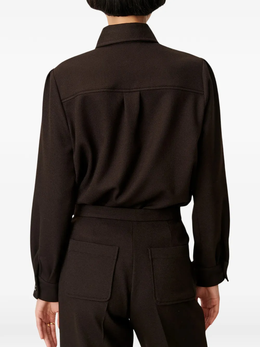 Sessùn Theodore blouse met opgestikte zak Bruin