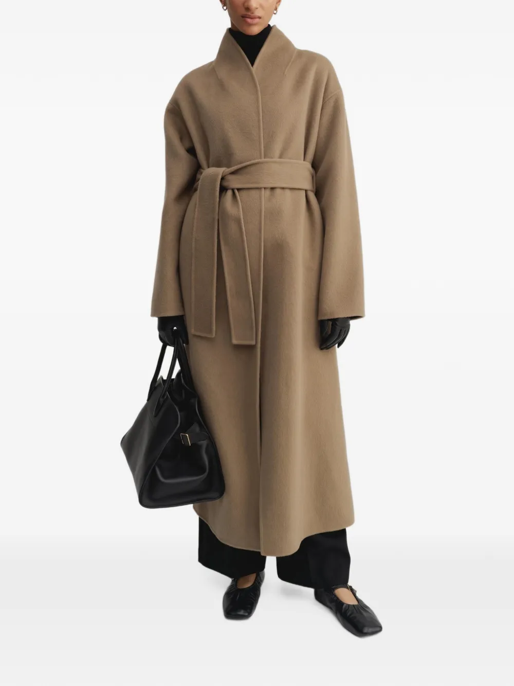 Almada Label Mara Doublé shawl-collar coat - Neutrals