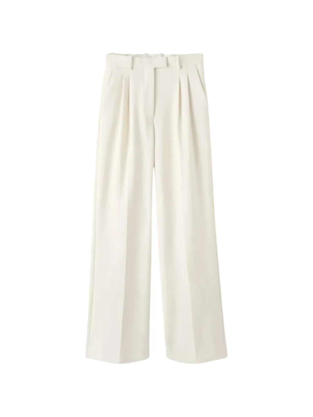 Almada Label Plooibroek met wijde pijpen Beige