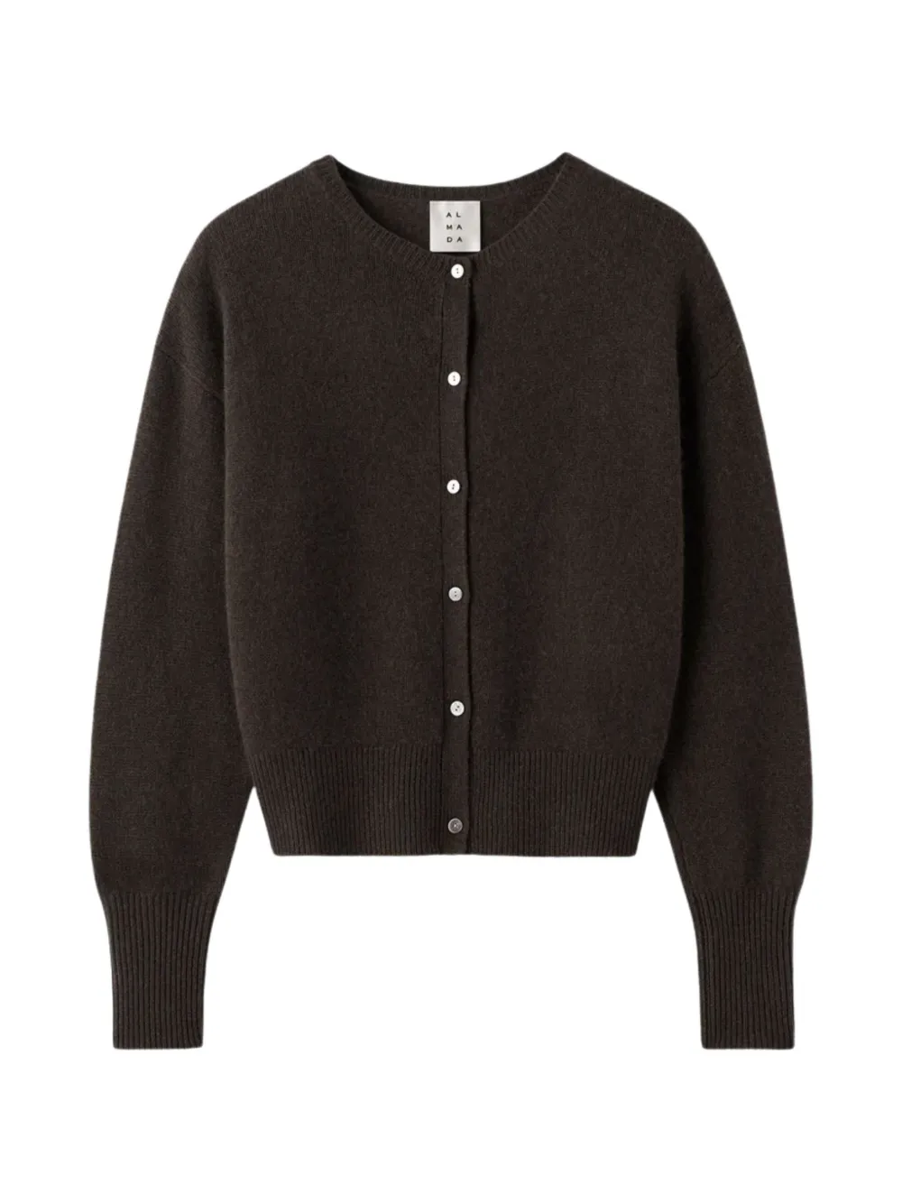 Almada Label Coco Brushed Cardigan In Brown