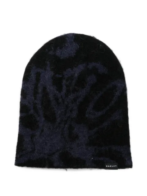 Oakley abstract-pattern knitted beanie hat