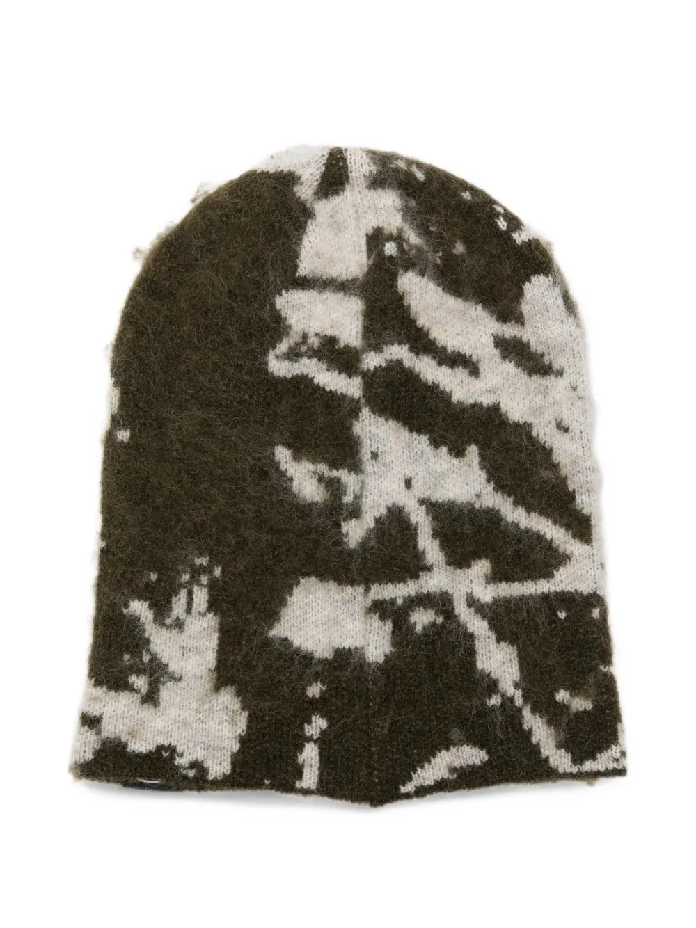 Oakley intarsia-knit logo-patch beanie hat Groen