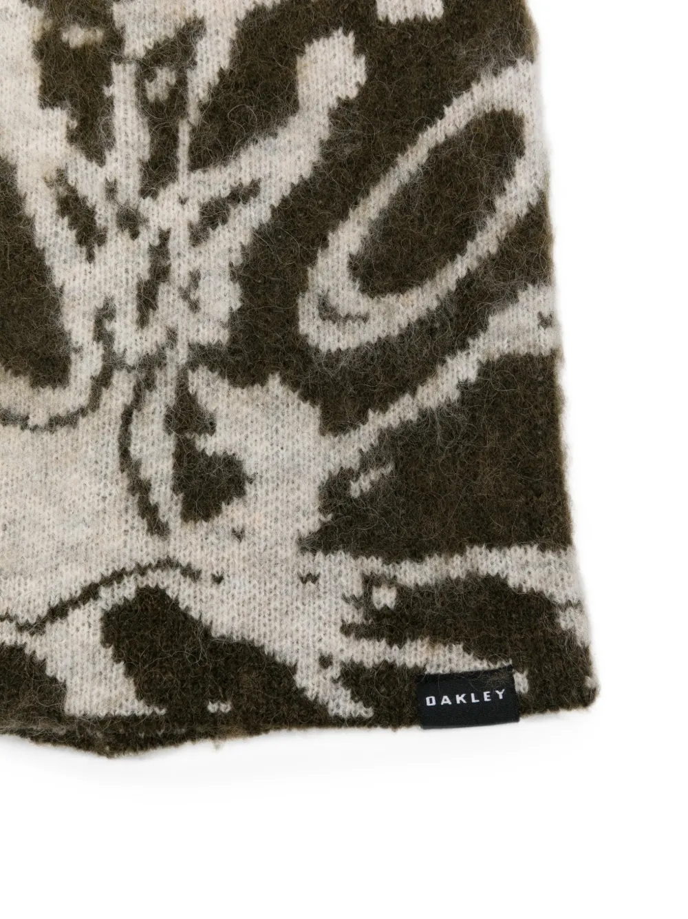 Oakley intarsia-knit logo-patch beanie hat Groen