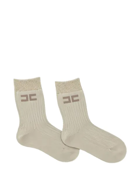 Elisabetta Franchi La Mia Bambina logo-embroidered ribbed socks
