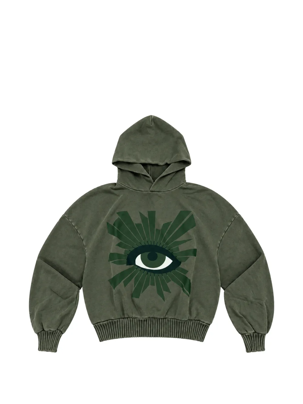 House of errors eye-print drop-shoulder hoodie - Green