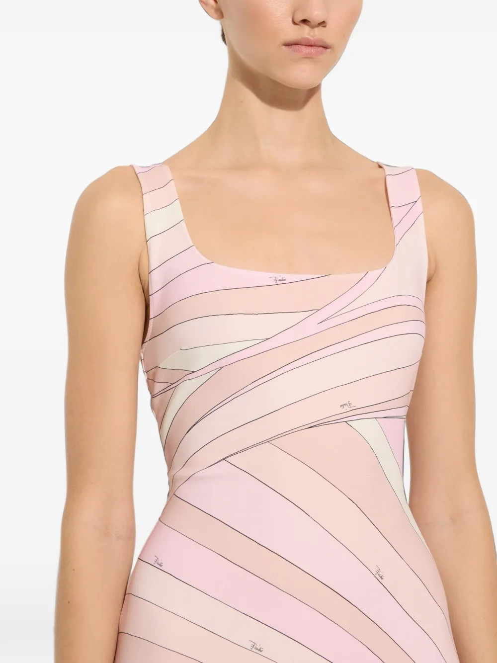 PUCCI Jersey jurk met Iride-print Roze
