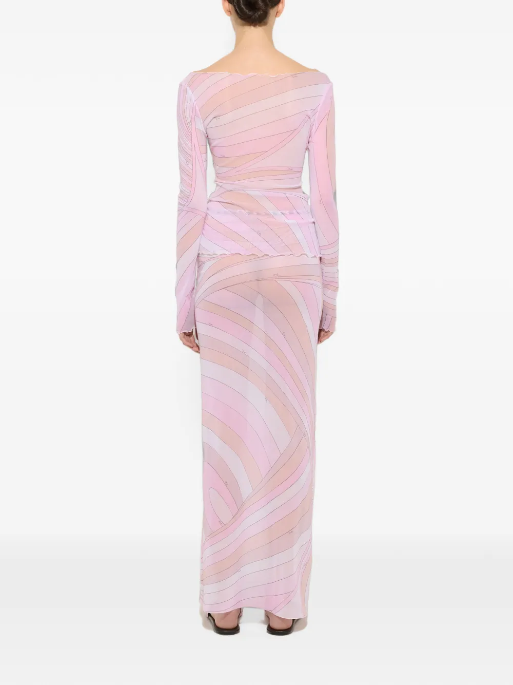 PUCCI Tulen rok met Iride-print Roze