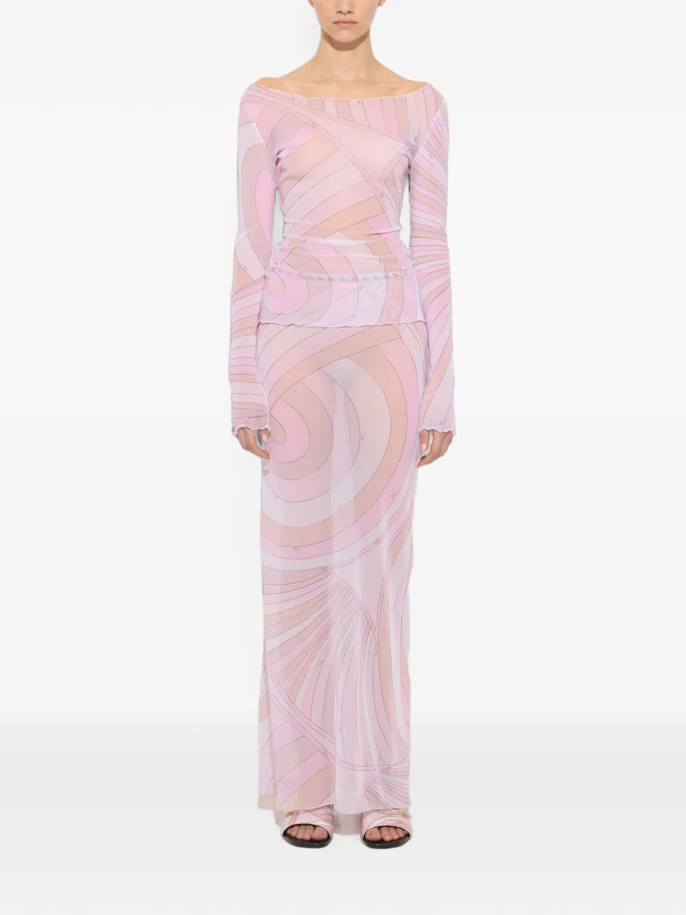 PUCCI Tulen rok met Iride-print Roze