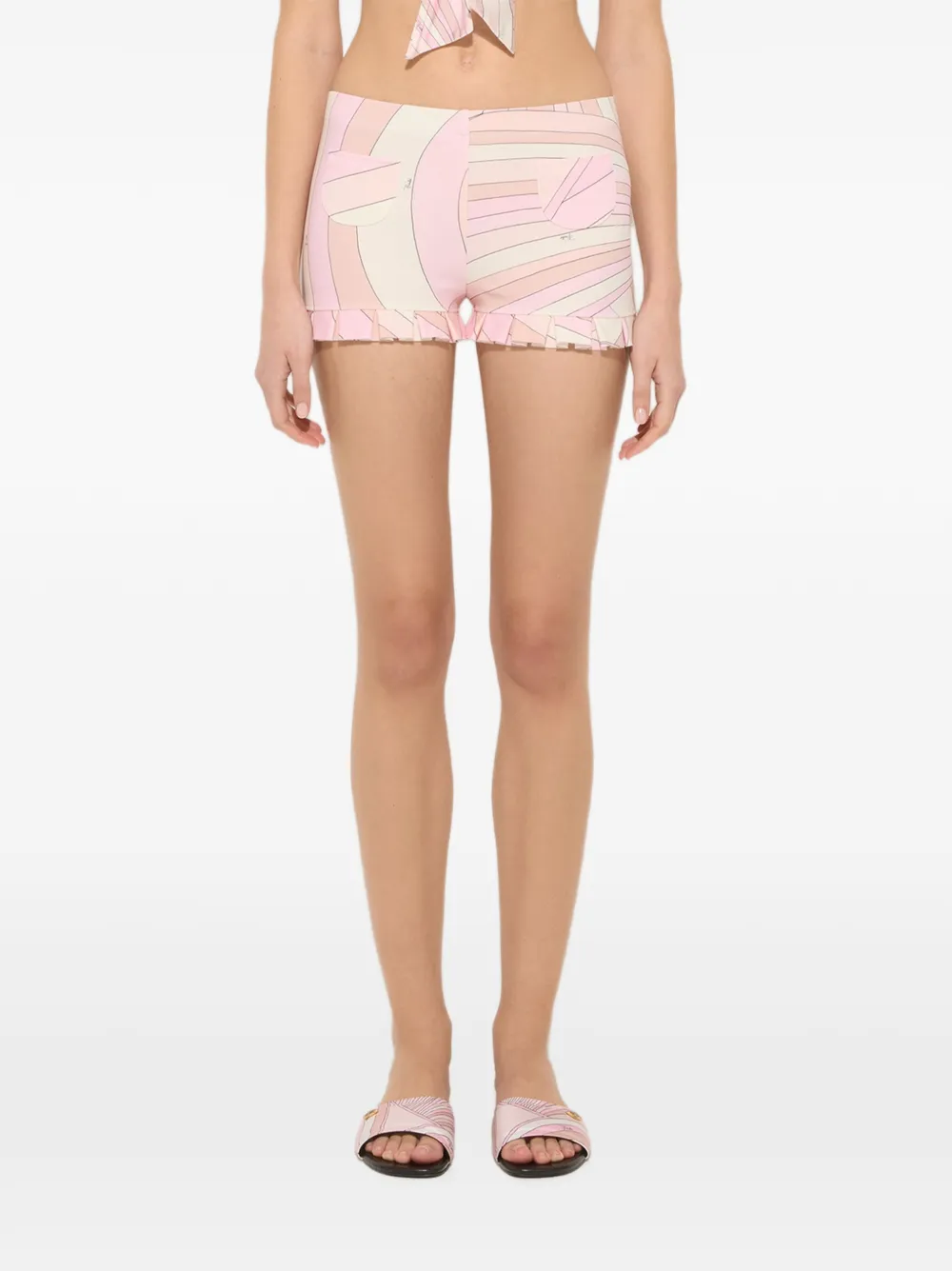 PUCCI Iride-print jersey shorts - Rosa