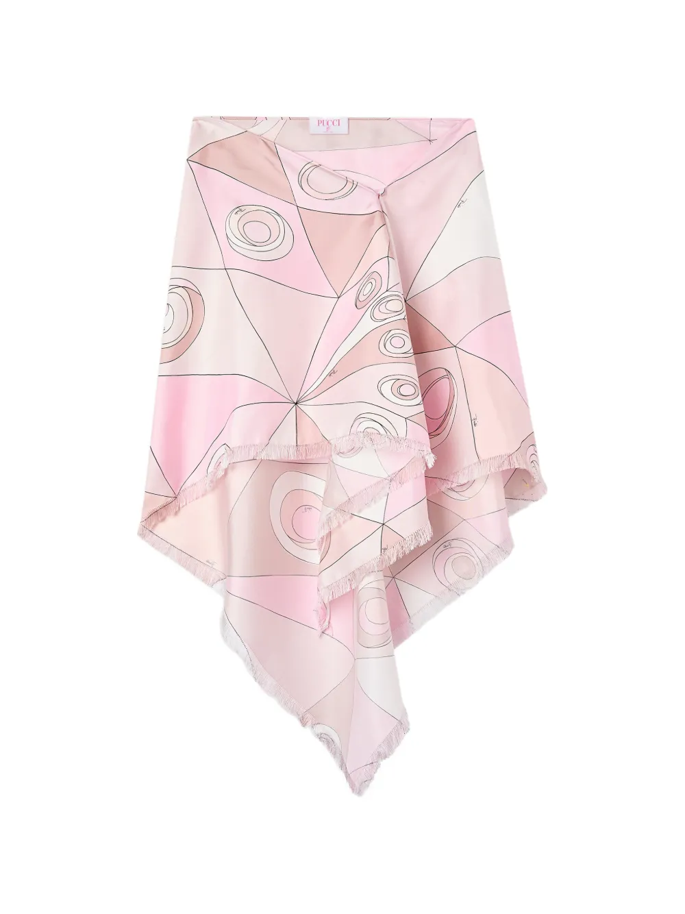PUCCI Occhi-print asymmetrical silk skirt - Rosa
