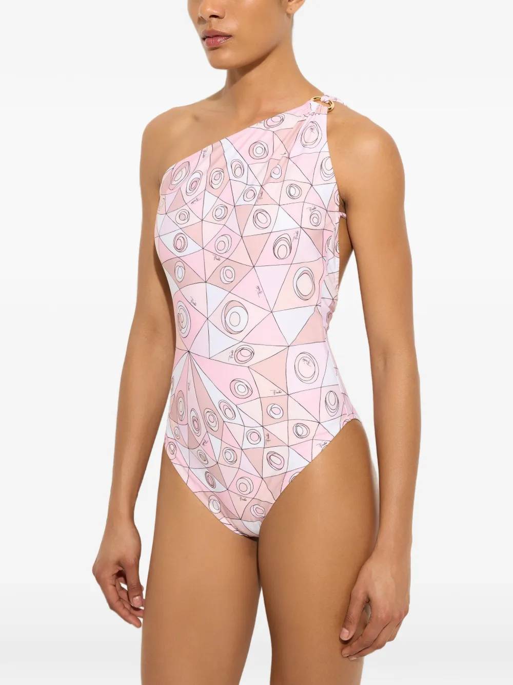 PUCCI Asymmetrisch badpak met Occhi-print Roze