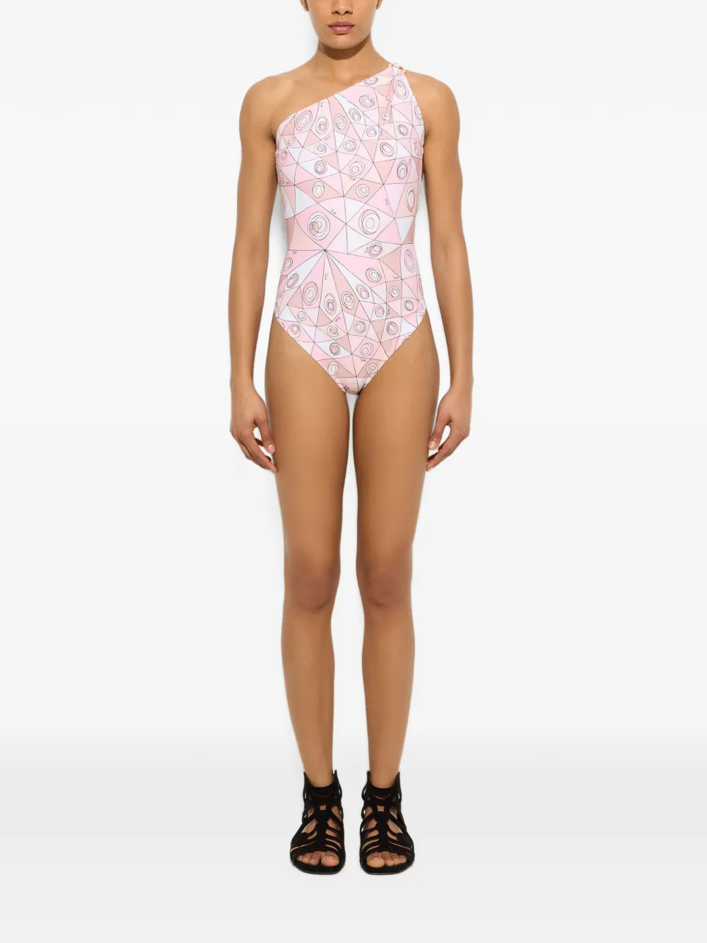 PUCCI Asymmetrisch badpak met Occhi-print Roze