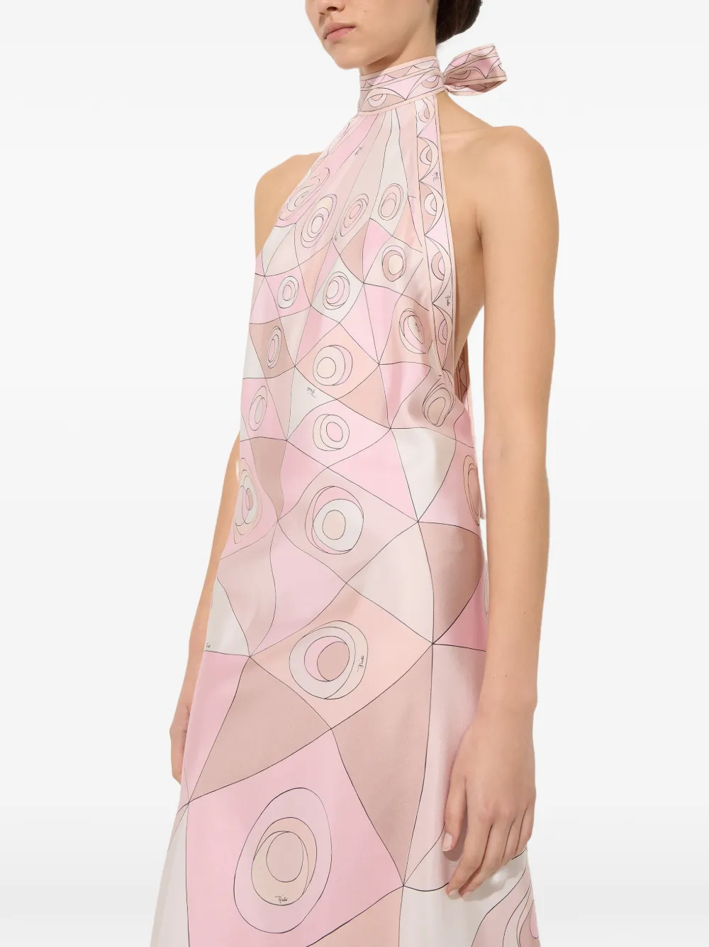 PUCCI Zijden jurk met Occhi-print Roze