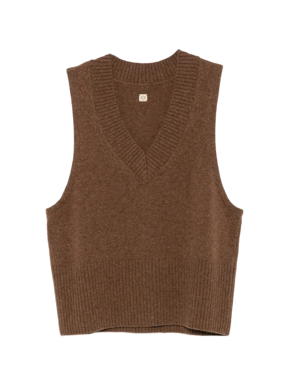TAIGA TAKAHASHI ribbed-knit V-neck vest - Marrone