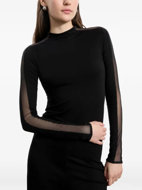 Marcella top Suma con paneles de malla y cuello alto