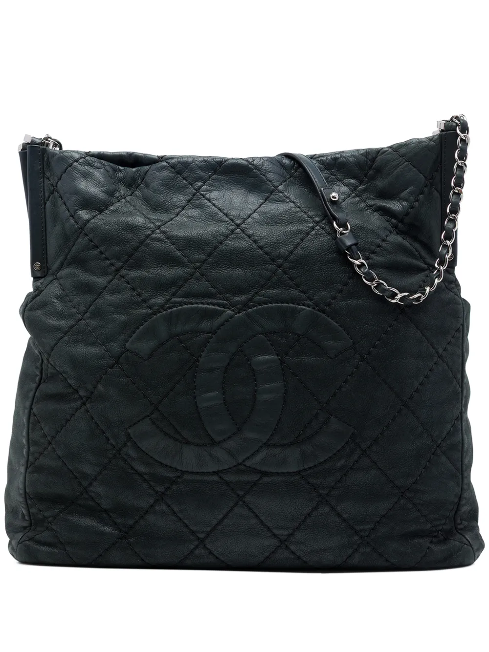 CHANEL Pre-Owned 2011 Quilted Iridescent Calfskin Sea Hit tote bag - Noir