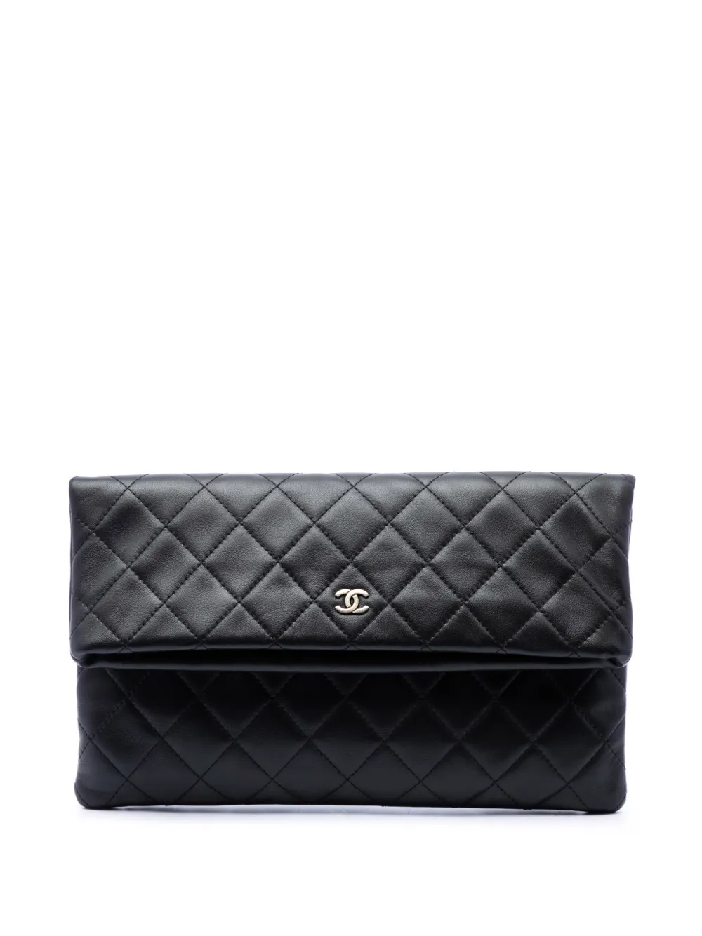 CHANEL Pre-Owned 2014-2015 Quilted Lambskin CC Beauty Foldover clutch bag - Nero