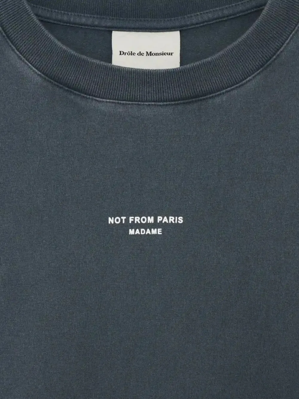 Drôle De Monsieur Katoenen T-shirt met logoprint Grijs