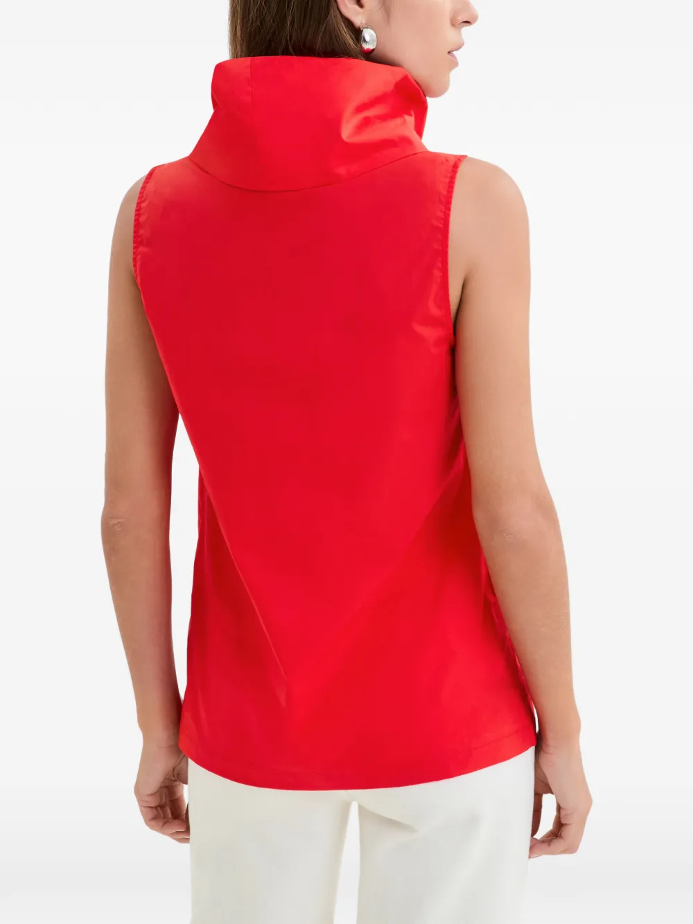 Marcella Marcy mouwloze popeline top Rood
