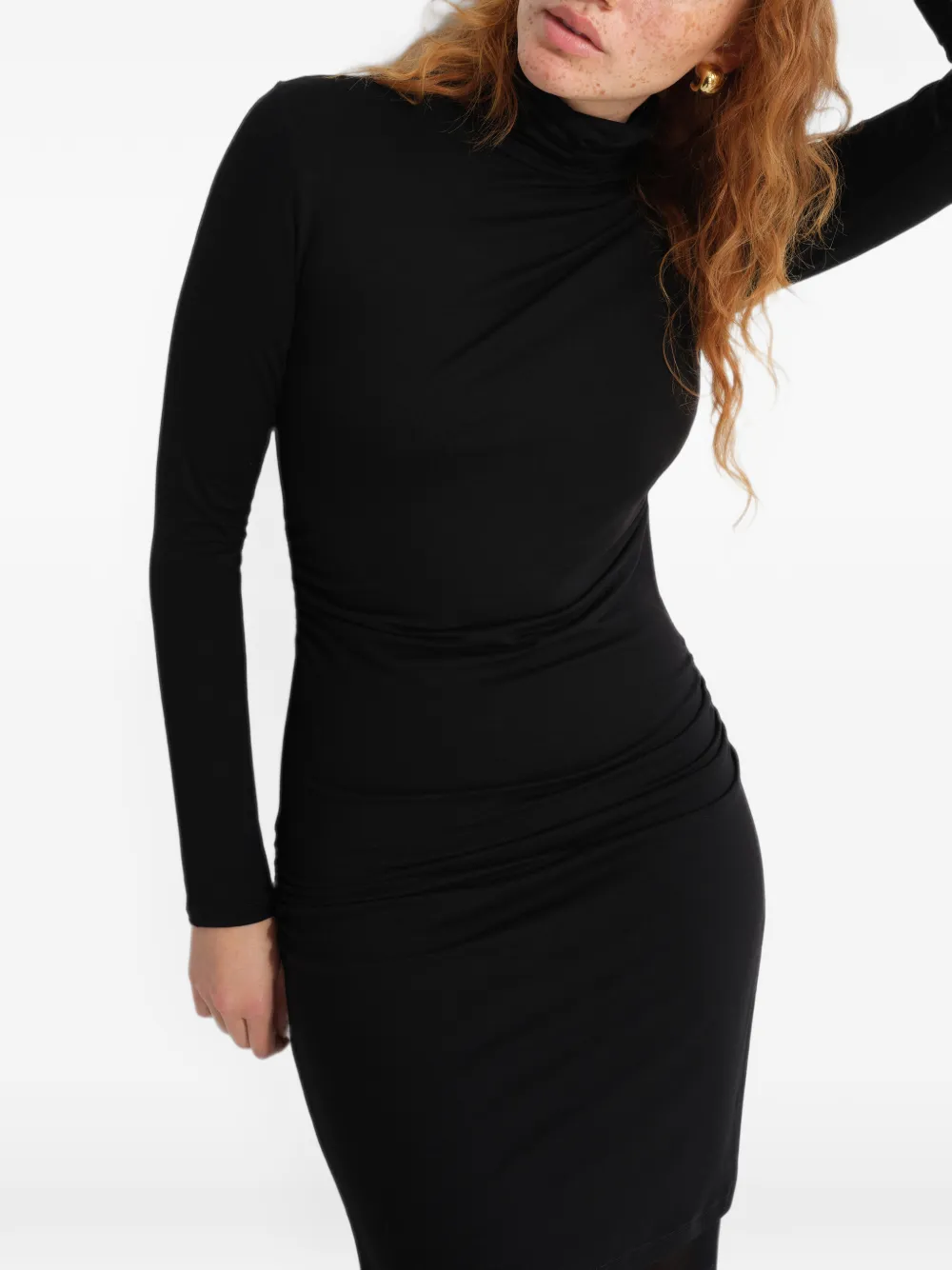 Marcella Phoebe mini-jurk met ruches Zwart