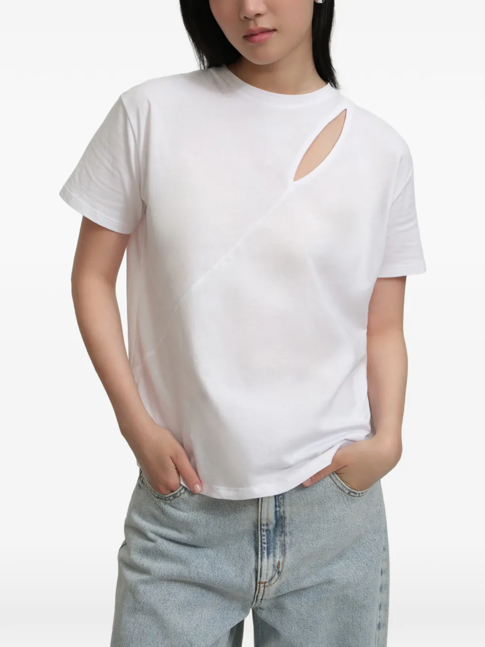 Marcella T-shirt Leonie con dettaglio cut-out - Bianco