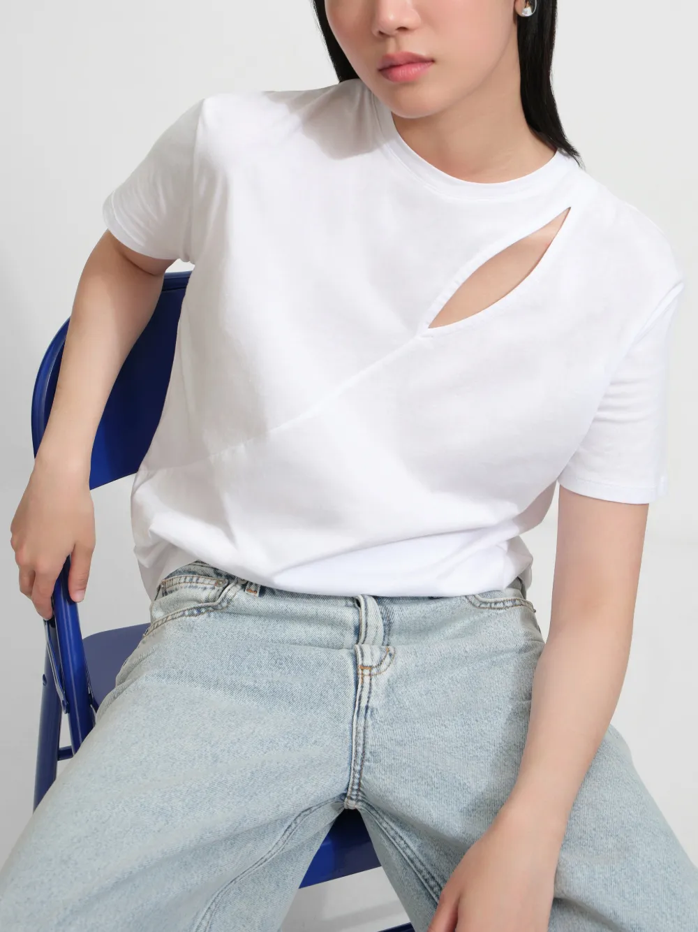 Marcella Leonie T-shirt met uitgesneden details Wit