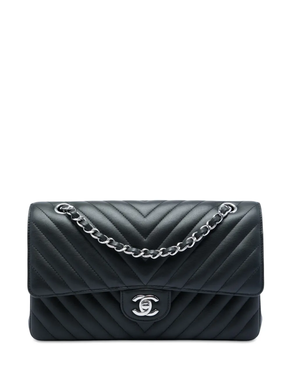 CHANEL Pre-Owned 2021-2026 Medium Classic Chevron Lambskin Double Flap shoulder bag - Nero