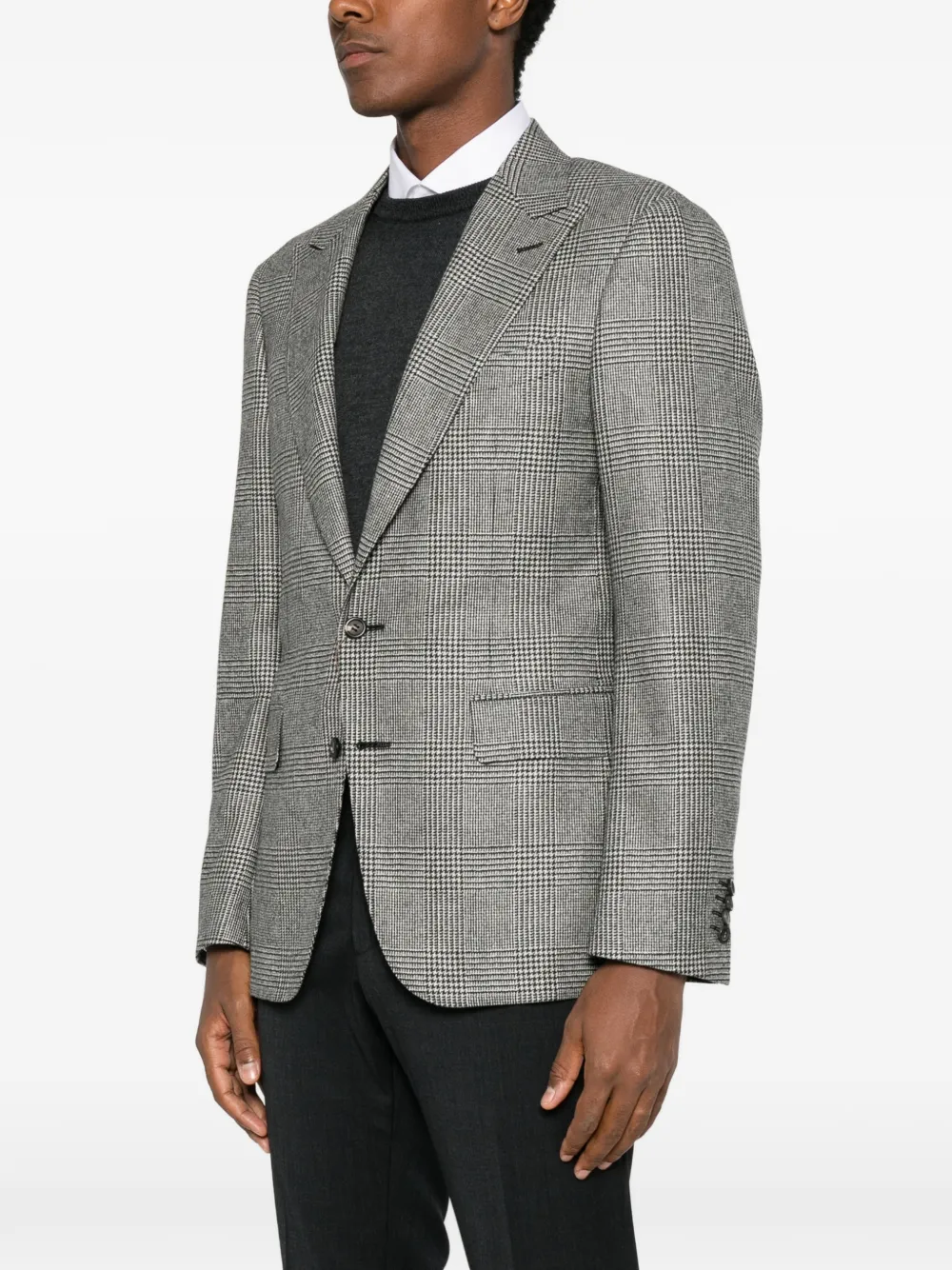 Canali Prince of Wales check blazer Zwart