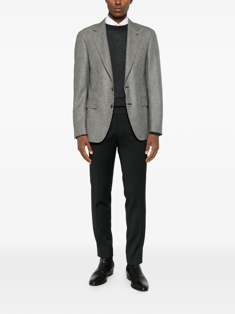 Canali Prince of Wales check blazer Zwart