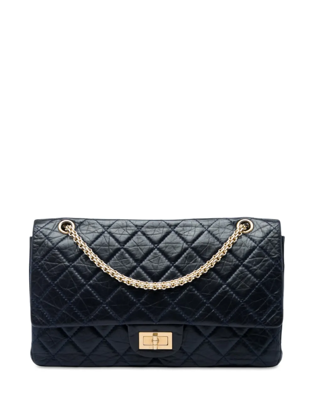 CHANEL Pre-Owned 2010-2011 Quilted Aged Calfskin Reissue 2.55 Double Flap 227 shoulder bag - Blu