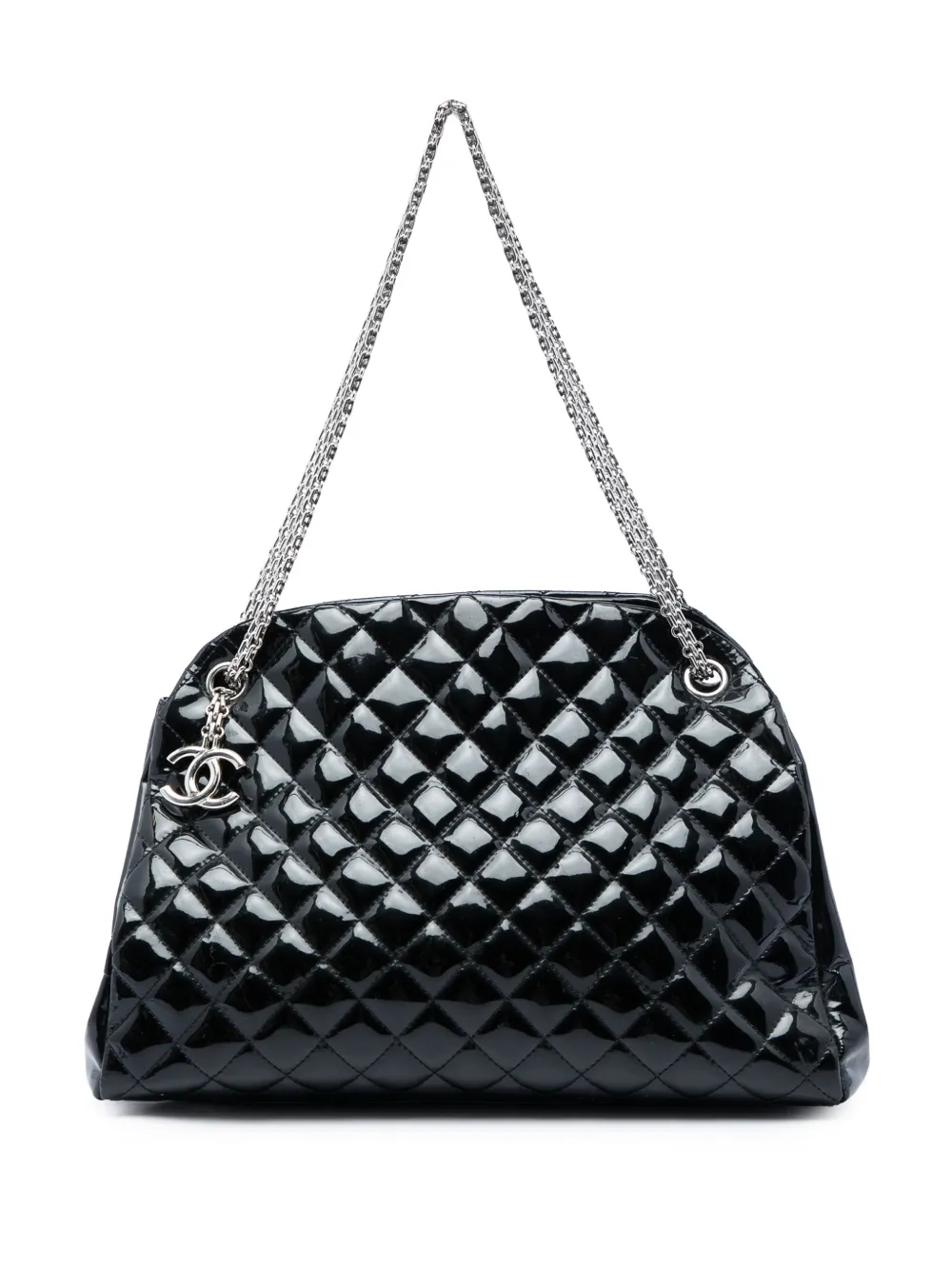 CHANEL Pre-Owned 2011 Large Quilted Patent Just Mademoiselle Bowling Bag shoulder bag - Nero