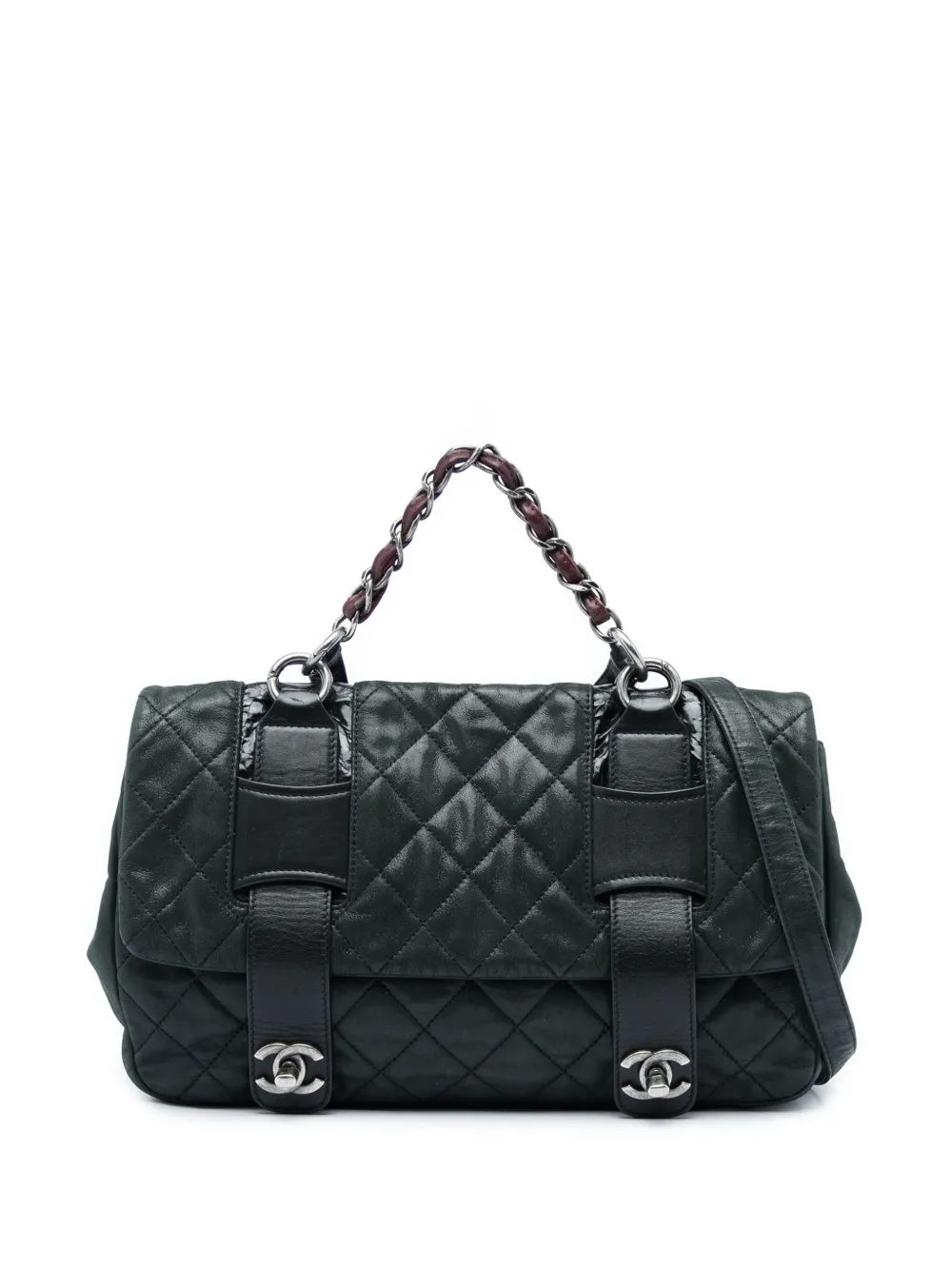 CHANEL Pre-Owned 2010-2011 Quilted Iridescent Calfskin In The Mix Messenger Flap satchel - Grigio