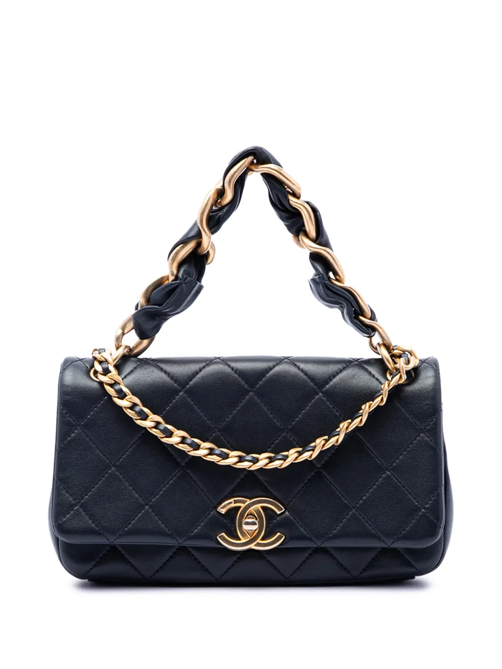 CHANEL Pre-Owned 2021 Quilted Lambskin Chain is More Flap satchel - Nero
