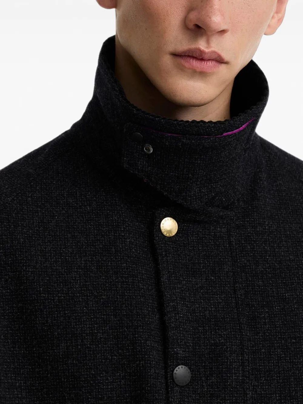 Barbour Paul Smith Loves jack met ribfluwelen kraag Zwart