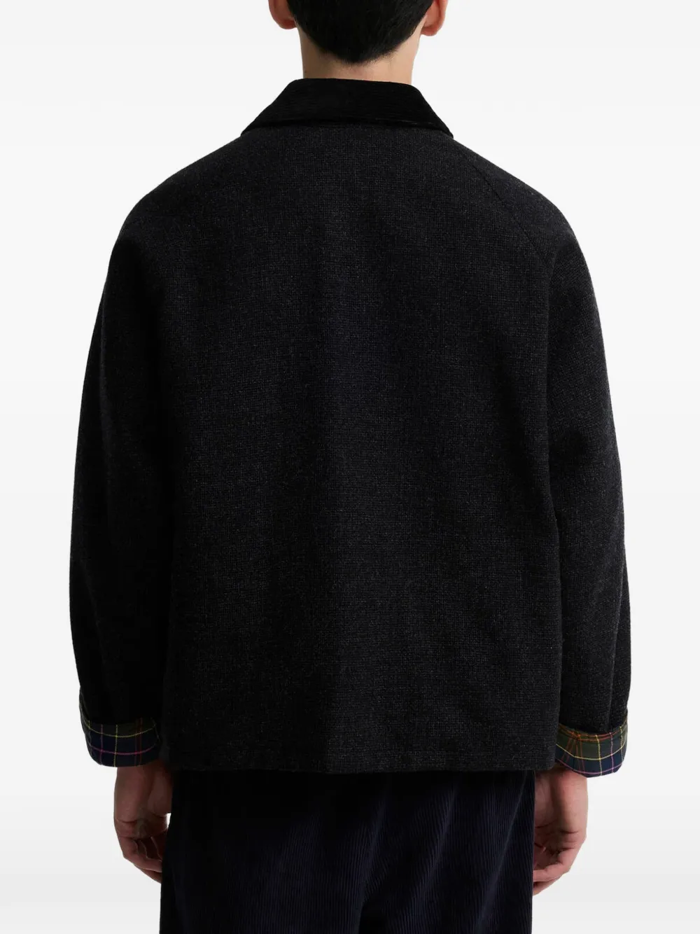 Barbour Paul Smith Loves jack met ribfluwelen kraag Zwart