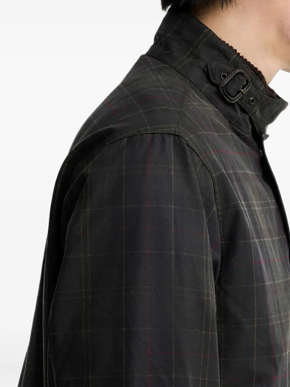 Barbour Ursula jack met tartan-print en gespkraag Groen