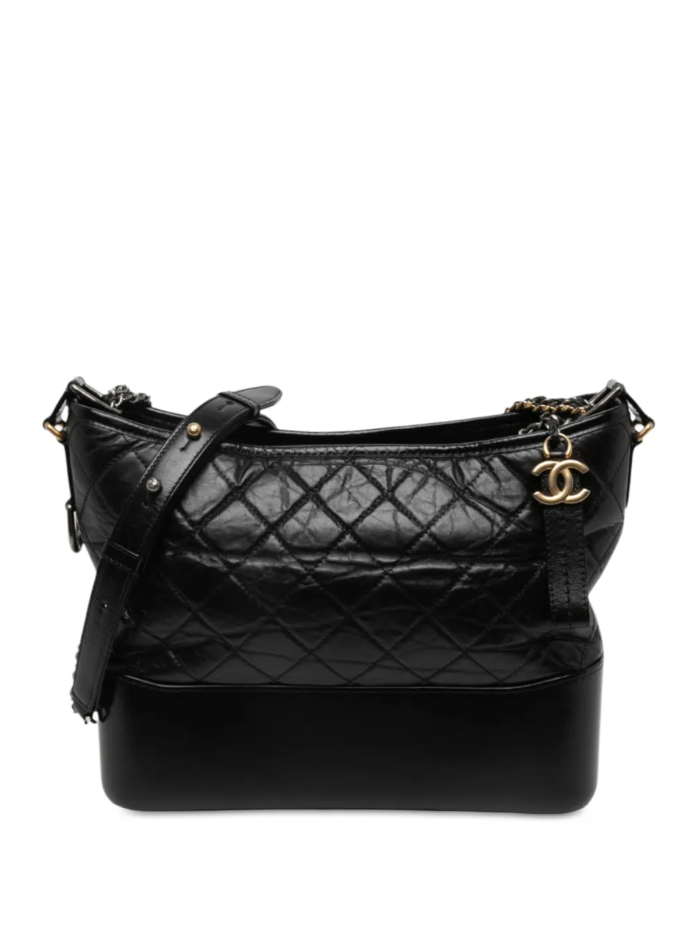 CHANEL Pre-Owned 2018-2019 Medium Aged Calfskin Gabrielle crossbody bag - Nero