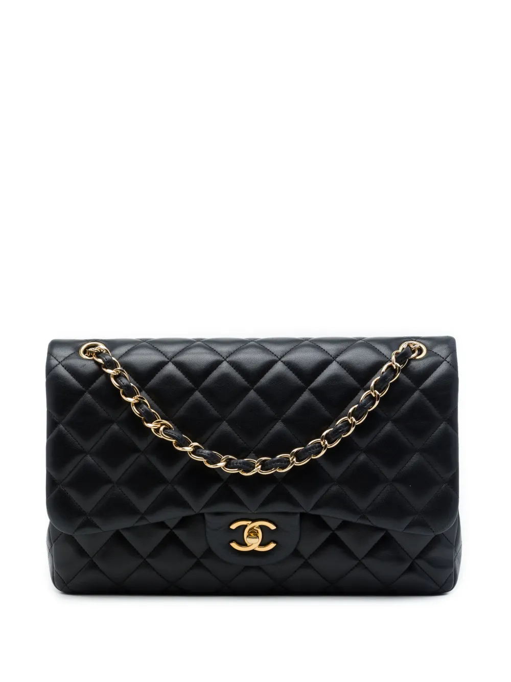 CHANEL Pre-Owned 2010-2011 Jumbo Classic Lambskin Double Flap shoulder bag - Nero