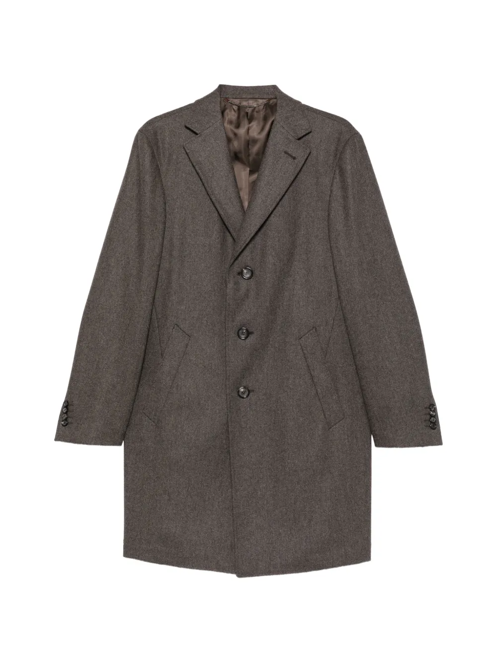 Canali single-breasted notched-lapel coat - Braun