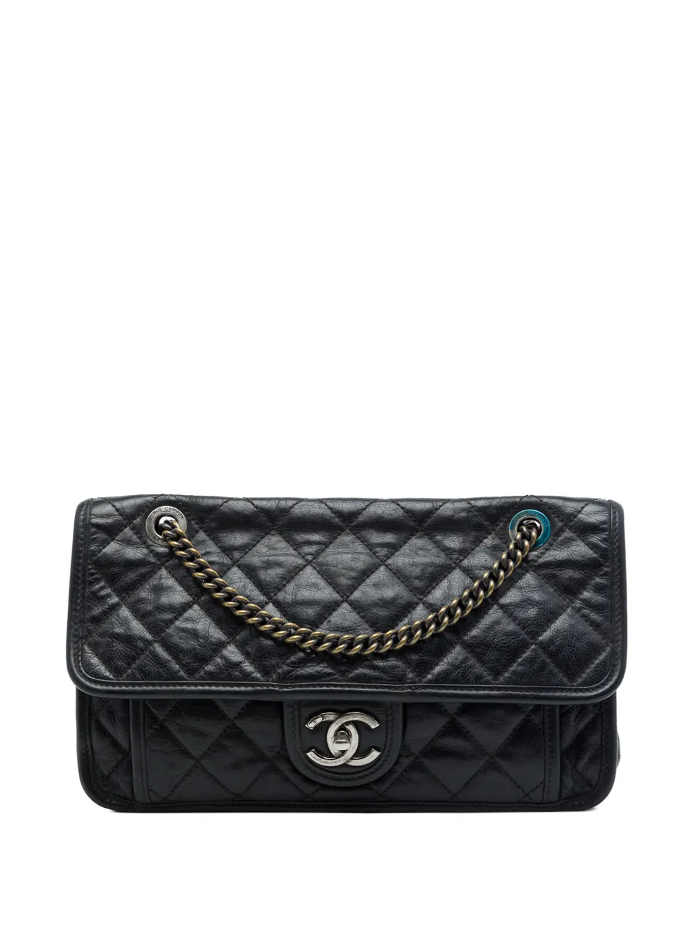 CHANEL Pre-Owned 2014-2015 Medium Quilted Calfskin French Riviera Flap shoulder bag - Black