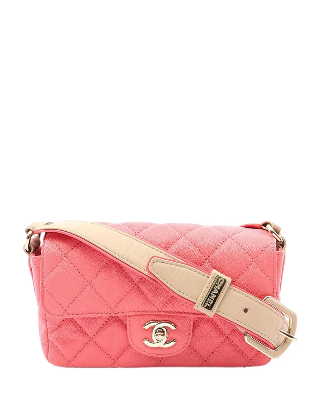 CHANEL Pre-Owned 2021 Quilted Caviar Buckle Strap Flap crossbody bag - Rosa