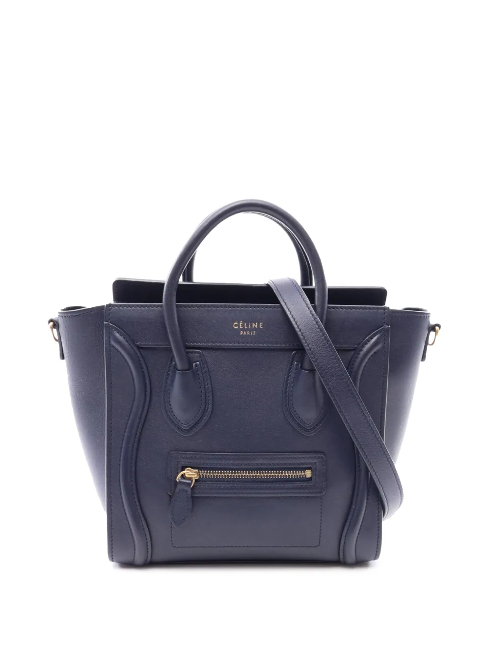 Celine Pre-Owned 2000-2026 Nano Leather Luggage Tote satchel - Blue