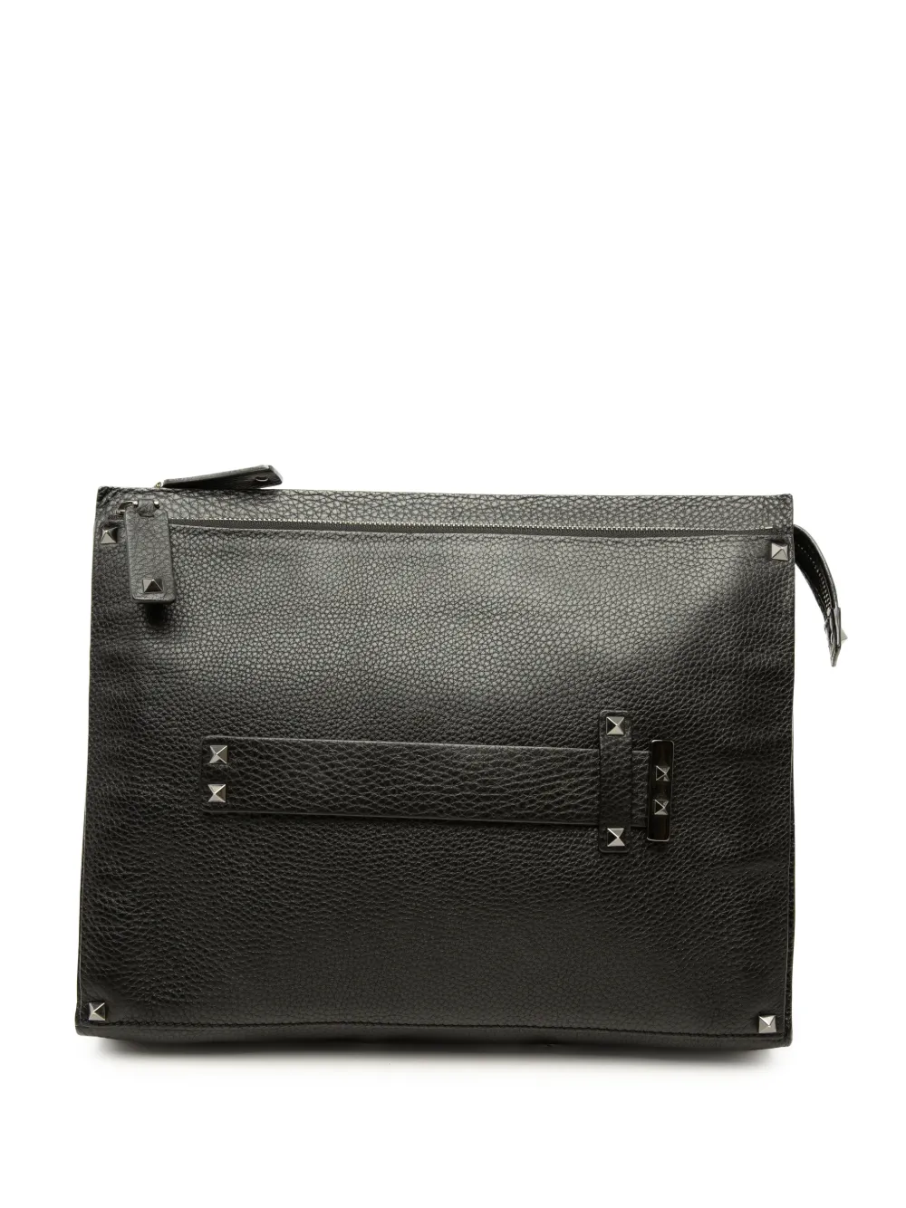 Valentino Garavani Pre-Owned 2000-2017 Grained Calfskin Rockstud clutch bag - Nero