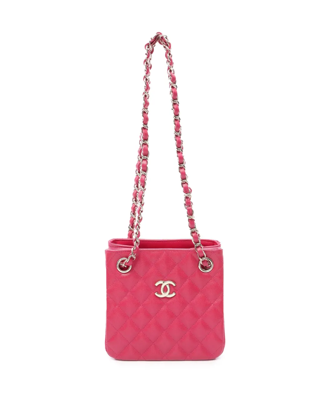 CHANEL Pre-Owned 2021-2026 Mini Quilted Caviar bucket bag - Rosa