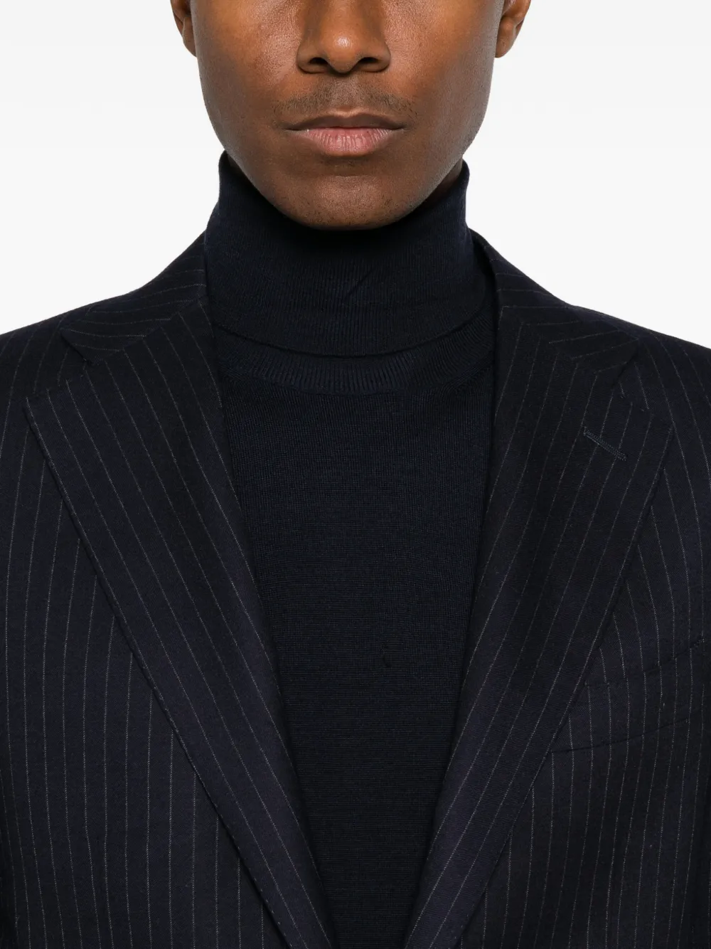 Canali pinstripe-pattern wool suit Blauw