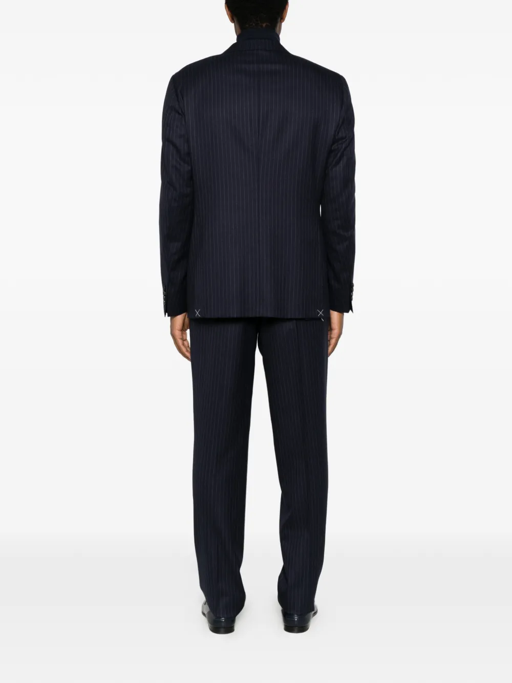 Canali pinstripe-pattern wool suit Blauw