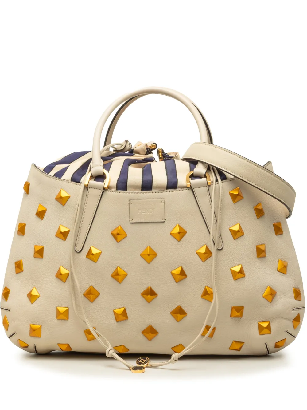 Fendi Pre-Owned 2010-2026 Medium Studded Calfskin B Fab satchel - Weiß