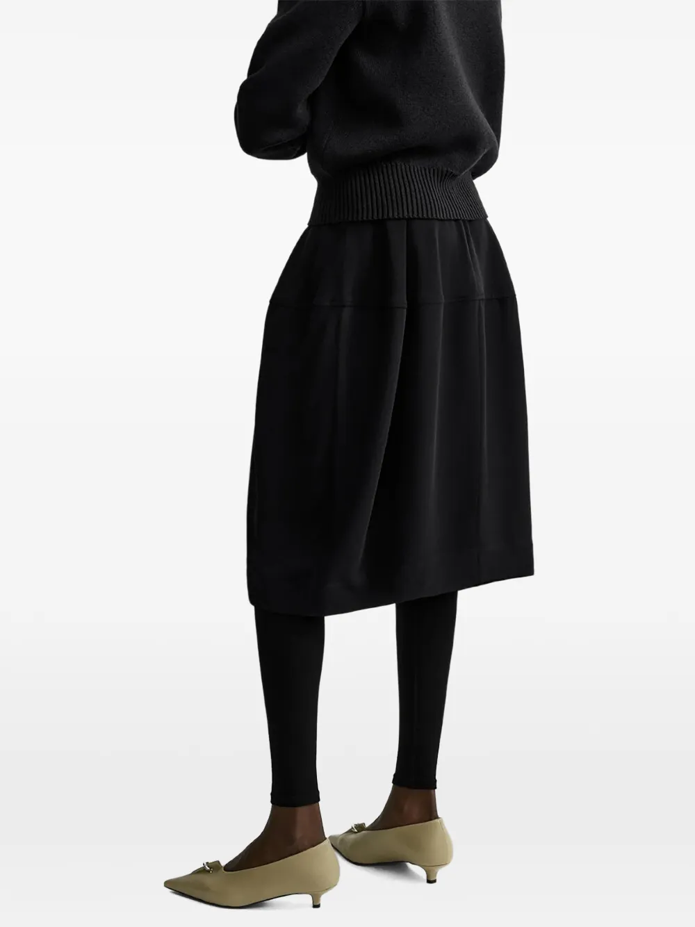 TOTEME sculptural skirt black Zwart